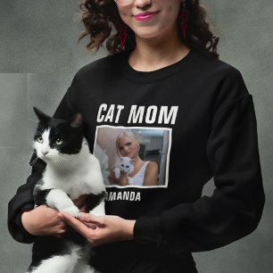 Personalisiert Cat Mama Custom Foto Sweatshirt
