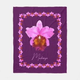 Personalisiert Cattleya Orchid Motif Fleecedecke