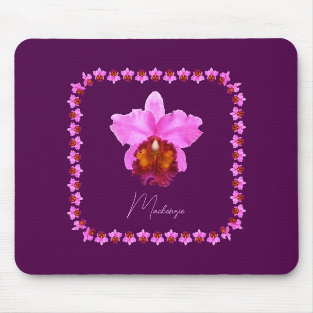 Personalisiert Cattleya Orchid Motif Mousepad (Vorne)
