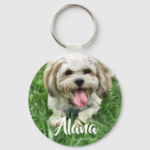 Personalisiert Cavachon Schlüsselanhänger