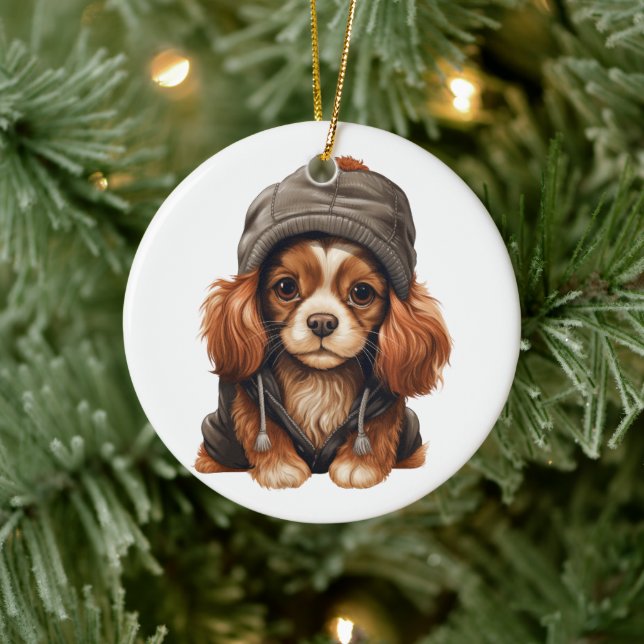 Personalisiert Cavalier King Charles Spaniel Dog A Keramik Ornament (Baum)