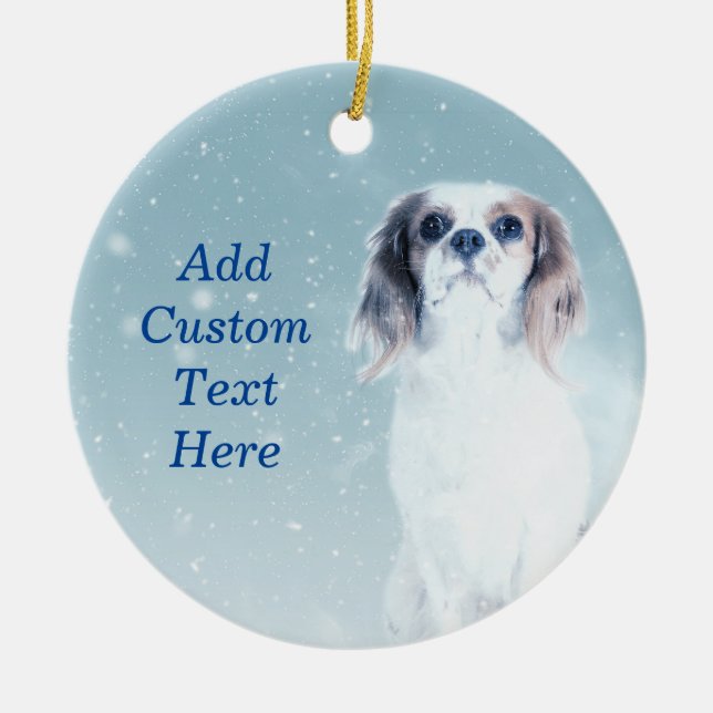 Personalisiert Cavalier King Charles Spaniel Dog Keramik Ornament (Vorne)