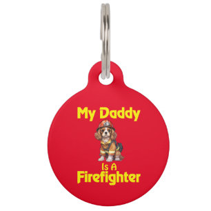Personalisiert Cavalier Spaniel Feuerwehrmann Dadd Haustiermarke
