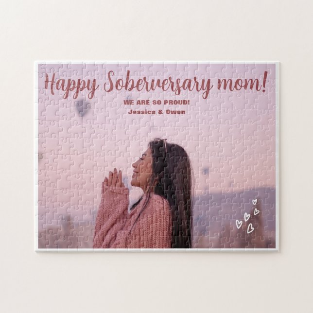 Personalisiert Celebrate Sober Mama Custom 1 Foto Puzzle (Horizontal)