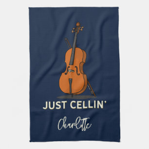 Personalisiert Cello Script Monogram Musiker Geschirrtuch