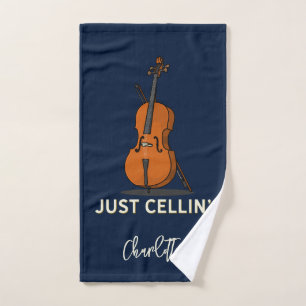 Personalisiert Cello Script Monogram Musiker Handtuch