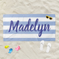 Personalisiert Chambray Blue Stripter Skriptname