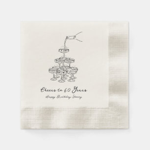 Personalisiert Champagne 60. Geburtstag Napkins Serviette
