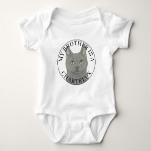 Personalisiert Chartreux Cat Big Brother Baby Strampler