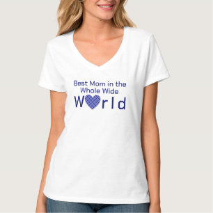 Personalisiert Checkered Blue Heart World ist die T-Shirt