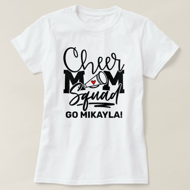 Personalisiert Cheer Mama Squad T - Shirt (Design vorne)