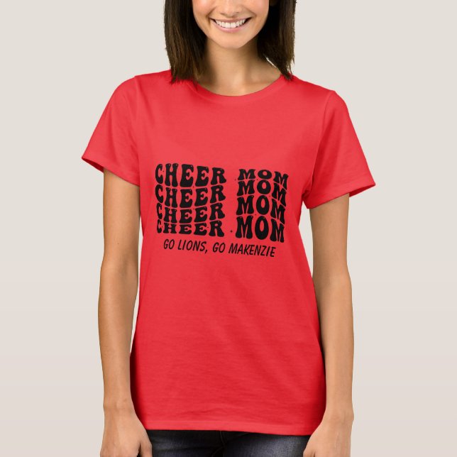 Personalisiert Cheer Mama T - Shirt (Vorderseite)