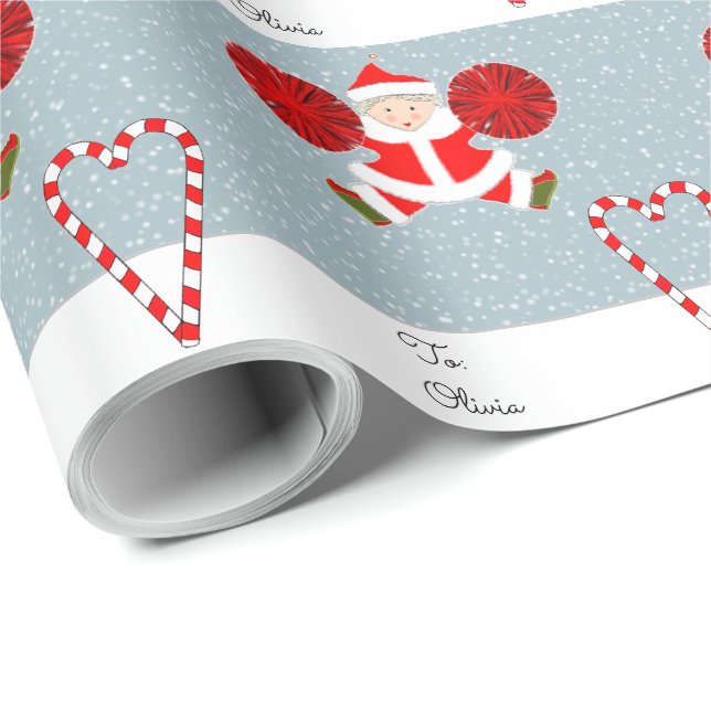 Personalisiert Cheerleader Weihnachtsgeschenk Geschenkpapier (Rolleneckpunkt)