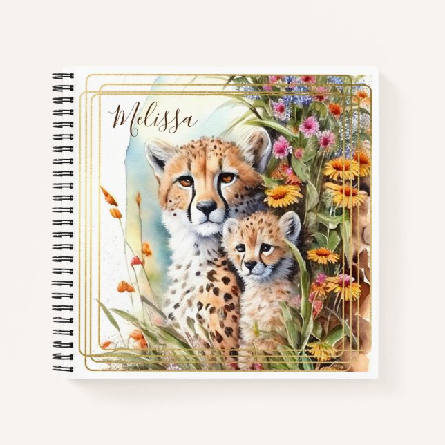 Personalisiert Cheetah School Office Notebook Gesc Notizbuch (Vorderseite)