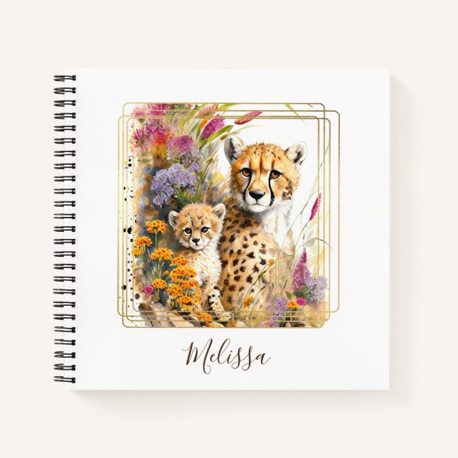 Personalisiert Cheetah School Office Notebook Gesc Notizbuch (Vorderseite)