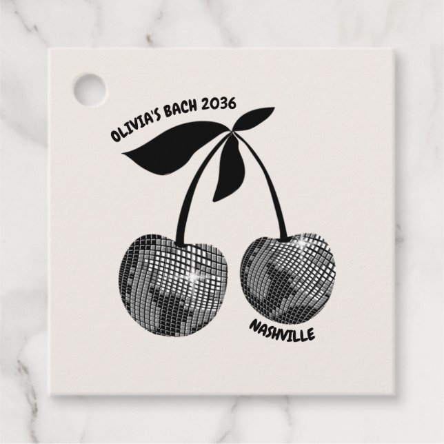 Personalisiert Cherry Bachelorette Candle Favor Ta Geschenkanhänger (Vorderseite)