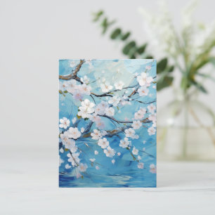 Personalisiert Cherry Blossom Blue Postkarte