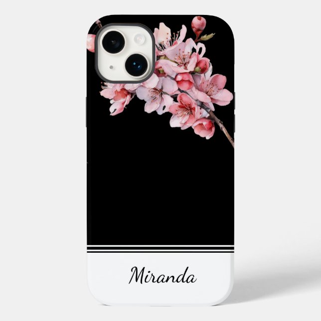Personalisiert Cherry Blossom iPhone 14 Plus Case  (Rückseite)