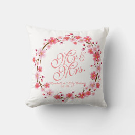Personalisiert Cherry Blossom Wreath Wedding Pillo Kissen