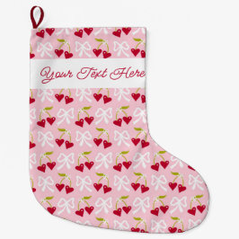 Personalisiert Cherry Sweet Preppy Teen Kids Girl Großer Weihnachtsstrumpf