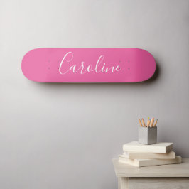 Personalisiert Chic Calligrafy Name Hot Pink Skateboard