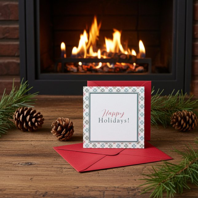 Personalisiert Chic Four Poinsettia Motif, Weihnac Karte (Elegant, Modern Christmas Card for Family and Friends)