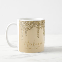 Personalisiert Chic Gold Sparkle Glitzer Tropfen Kaffeetasse