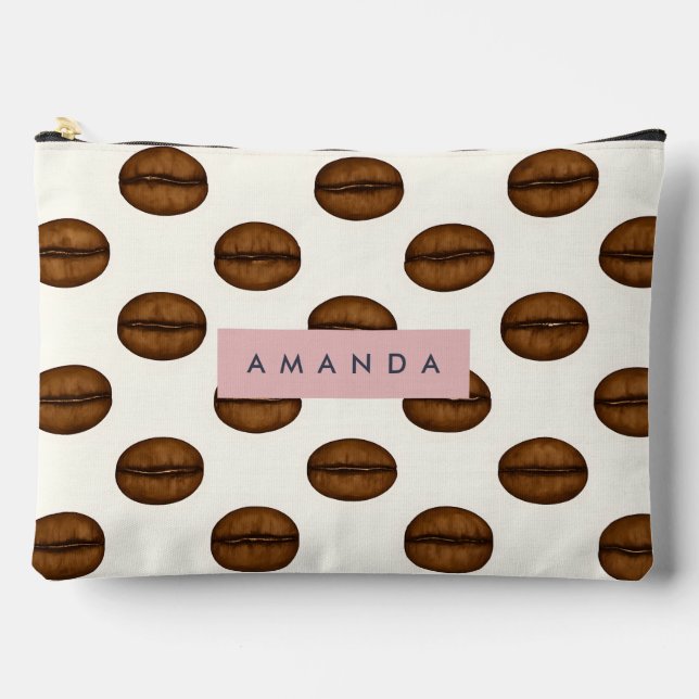 Personalisiert-Chic-Kaffeebohnen Zubehörtasche (Vorderseite)