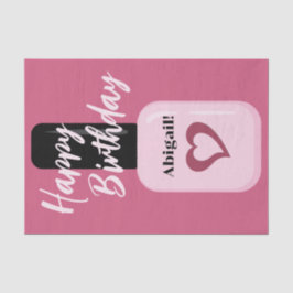 Personalisiert Chic Modern Pink Nail Polnisch Gebu Seidenpapier