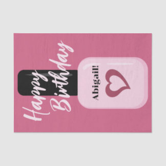 Personalisiert Chic Modern Pink Nail Polnisch Gebu Seidenpapier