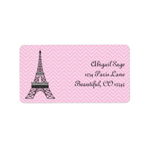 Personalisiert Chic Paris Eiffel Tower Address Lab Adressaufkleber