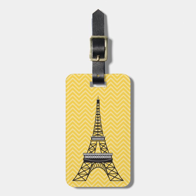 Personalisiert Chic Paris Eiffel Tower Gepäckmarke Gepäckanhänger (Vorderseite vertikal)