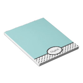 Personalisiert Chic Polka Dot Blue Notepad Notizblock