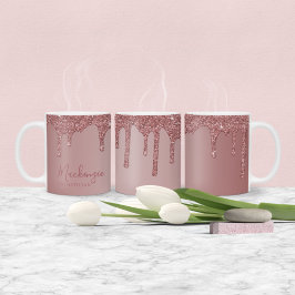 Personalisiert Chic Rose Gold Sparkone Glitzer Tro Kaffeetasse
