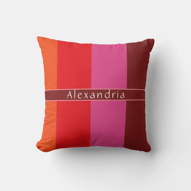 Personalisiert Chic Striping Kissen (Vorderseite)