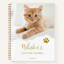Personalisiert Chic Torn Foto Cat Dankesblatt Notizbuch