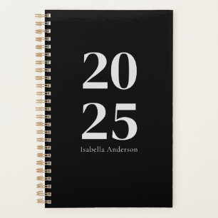 Personalisiert Chic Trendy Black Monthly/Woche Planer