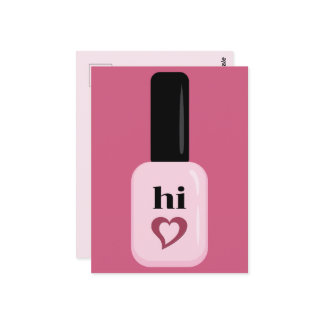 Personalisiert Chic Trendy Modern Pink Nail Polnis Postkarte