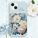 Personalisiert Chic Vintag Floral Bouquet Case-Mate iPhone 14 Hülle<br><div class="desc">Wunderschönes Blumenstrauß mit Vintagen,  rosa und blauen Blumen auf himmelblauem Hintergrund mit anpassbarem Textfeld.</div>