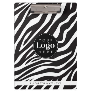 Personalisiert Chic Zebra Print Custom Company Log Klemmbrett