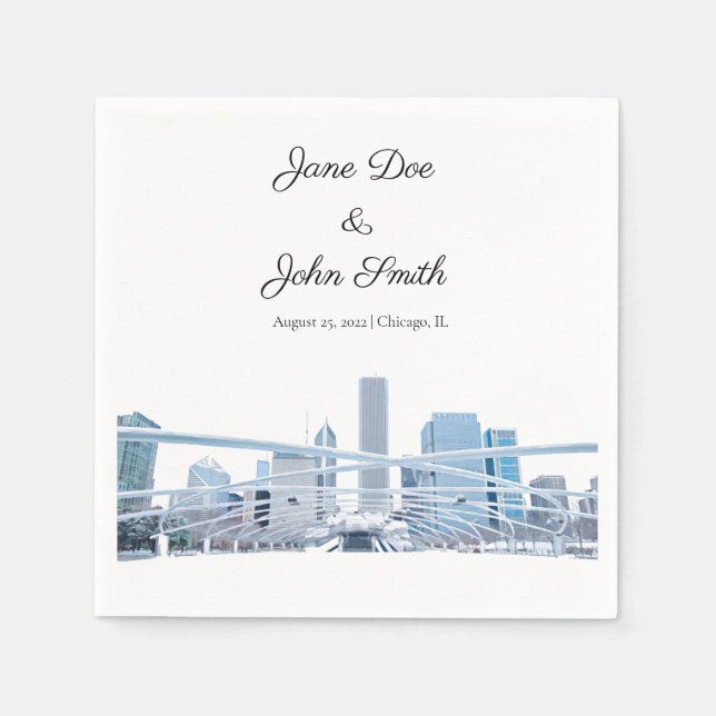 Personalisiert Chicago Cocktail Napkin Serviette (Vorderseite)