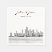 Personalisiert Chicago Skyline Cocktail Napkin