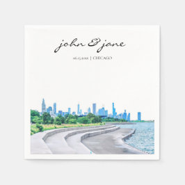 Personalisiert Chicago Skyline Cocktail Napkin Serviette