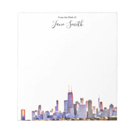 Personalisiert Chicago Skyline Notepad Notizblock