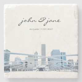 Personalisiert Chicago Skyline Steinuntersetzer