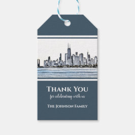 Personalisiert Chicago Skyline Vielen Dank Geschenkanhänger