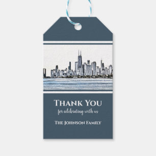 Personalisiert Chicago Skyline Vielen Dank Geschenkanhänger