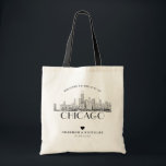 Personalisiert Chicago Wedding Welcome Tragetasche<br><div class="desc">Mit dieser Hochzeitsgeschenktasche aus Chicago können Sie Ihre Gäste aus der Stadt willkommen heißen.</div>