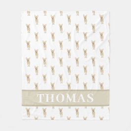 Personalisiert Chihuahua (Kurz haarig, Fawn Tan) Fleecedecke