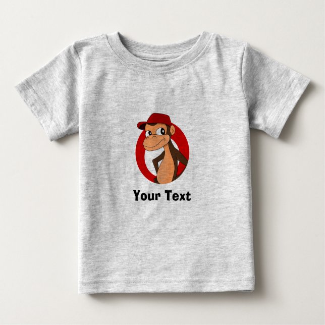 Personalisiert Chimp Cartoon Baby T - Shirt (Vorderseite)